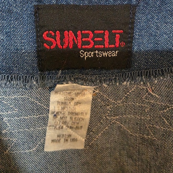 Vintage Sunbelt Sportswear Denim Vest Womens Medium Blue Southwestern Applique - Picture 7 of 9